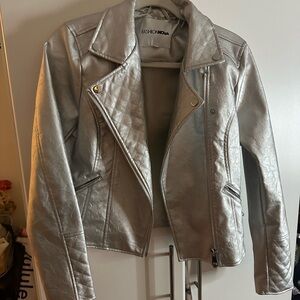 Fashion Nova Silver Women's Jacket Medium